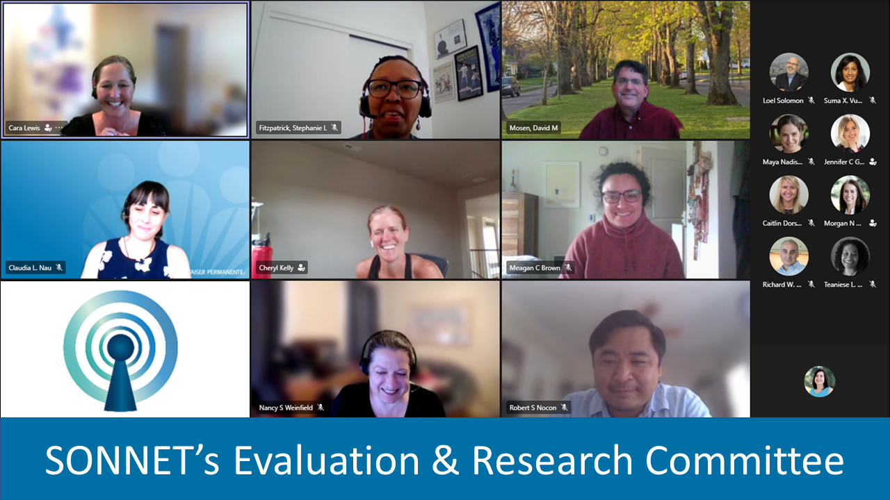 SONNET's Evaluation and Research Committee at a virtual meeting