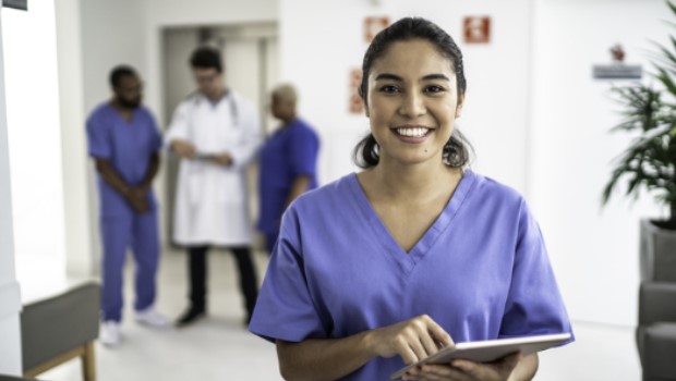 Photograph of a medical setting with medical staff