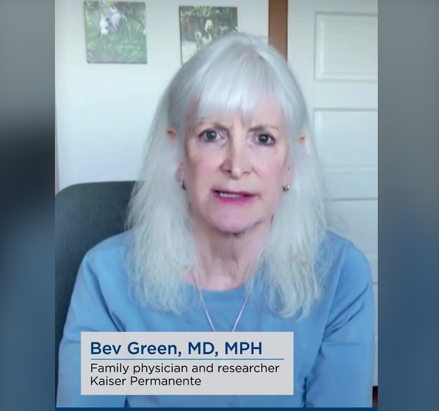 Still shot of Dr. Bev Green from Kaiser Permanente's LinkedIn video post